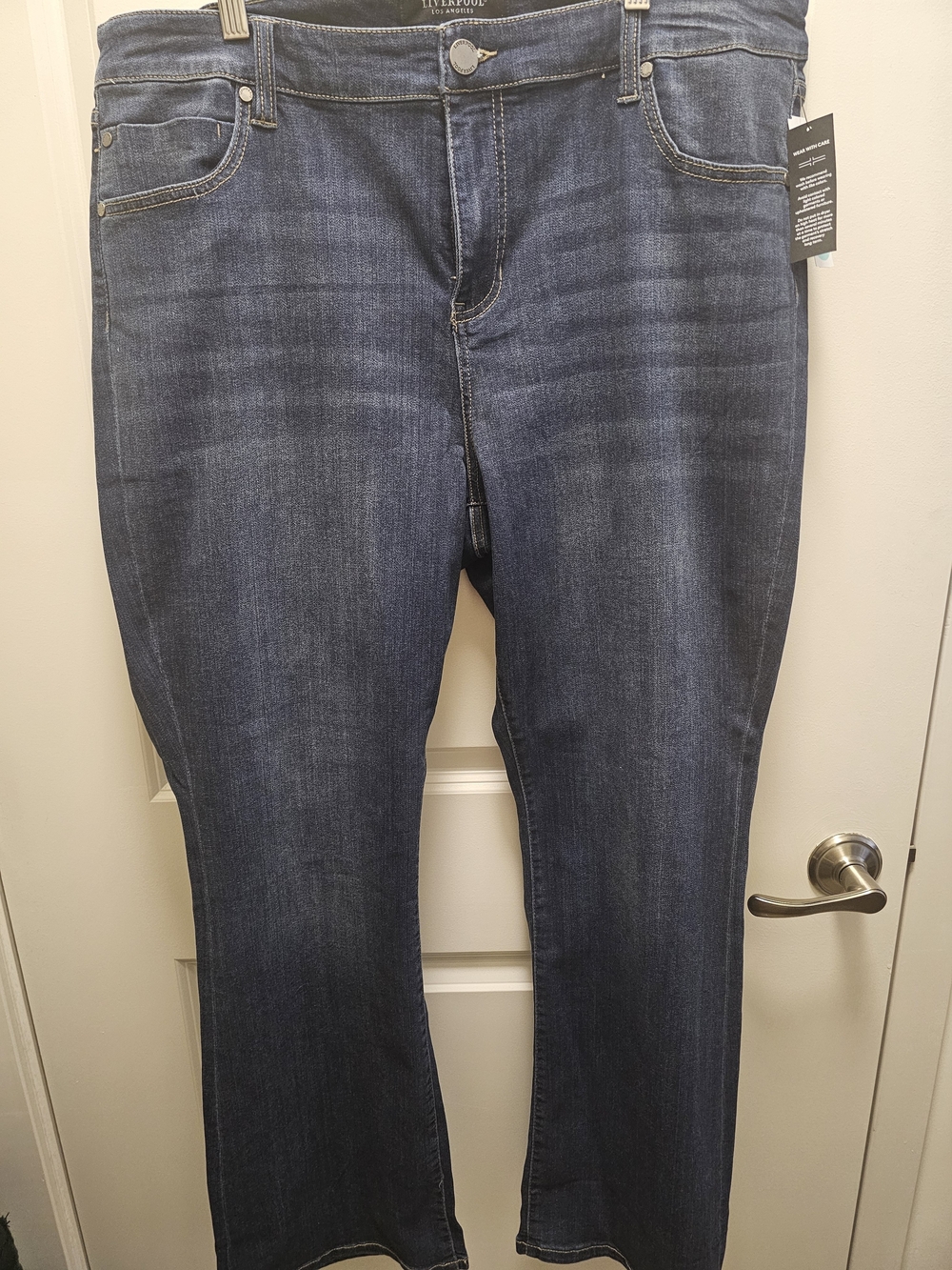 Liverpool Dark Blue Stretch Bootcut Jeans - Women